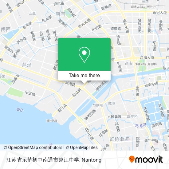 江苏省示范初中南通市越江中学 map
