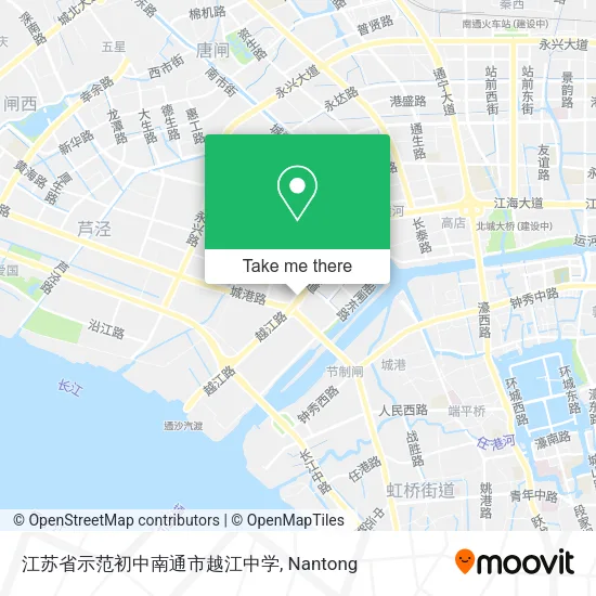 江苏省示范初中南通市越江中学 map