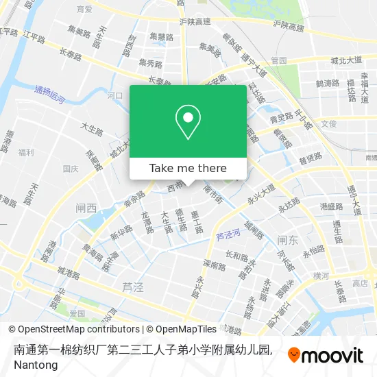 南通第一棉纺织厂第二三工人子弟小学附属幼儿园 map