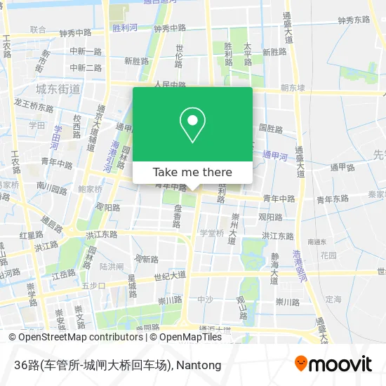 36路(车管所-城闸大桥回车场) map