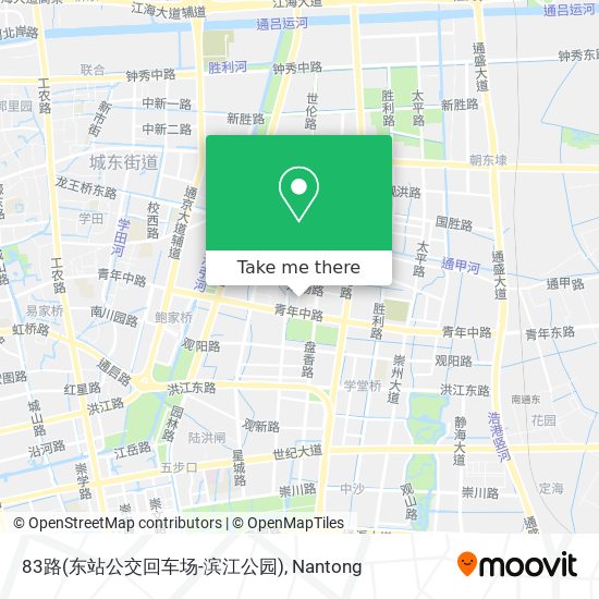 83路(东站公交回车场-滨江公园) map
