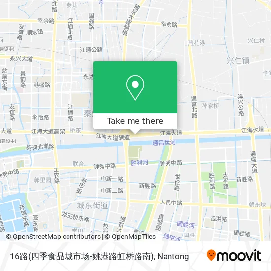 16路(四季食品城市场-姚港路虹桥路南) map