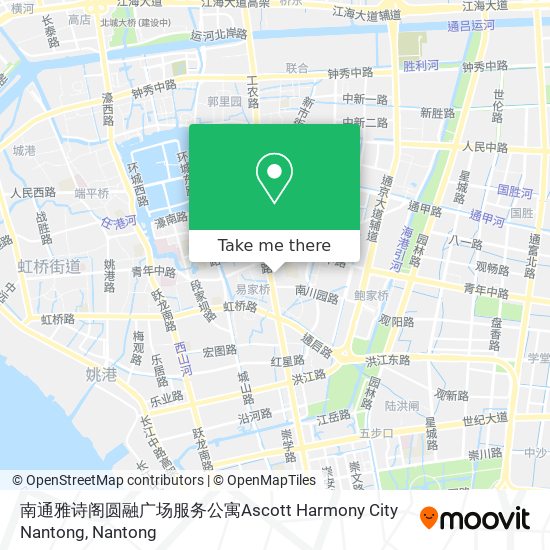 南通雅诗阁圆融广场服务公寓Ascott Harmony City Nantong map