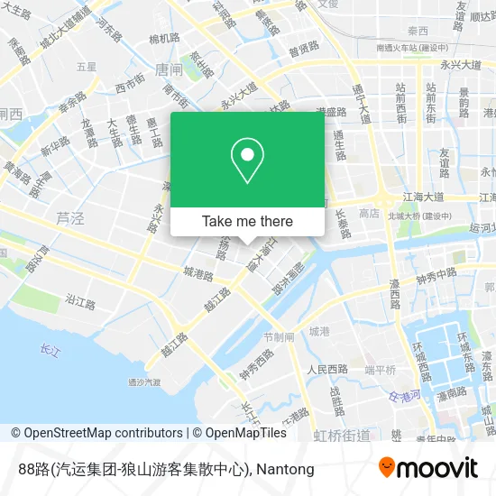 88路(汽运集团-狼山游客集散中心) map