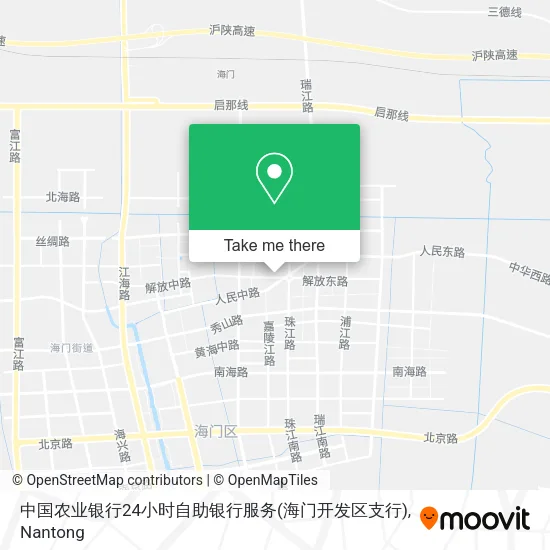 中国农业银行24小时自助银行服务(海门开发区支行) map