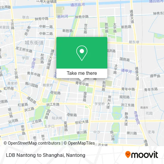 LDB Nantong to Shanghai map