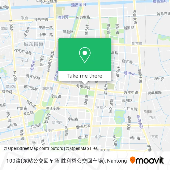 100路(东站公交回车场-胜利桥公交回车场) map