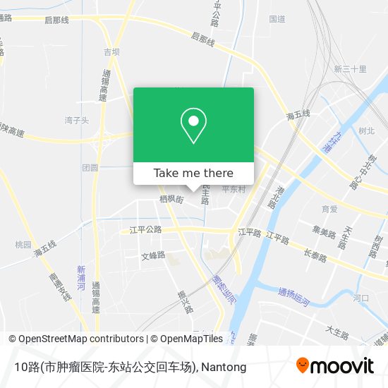 10路(市肿瘤医院-东站公交回车场) map
