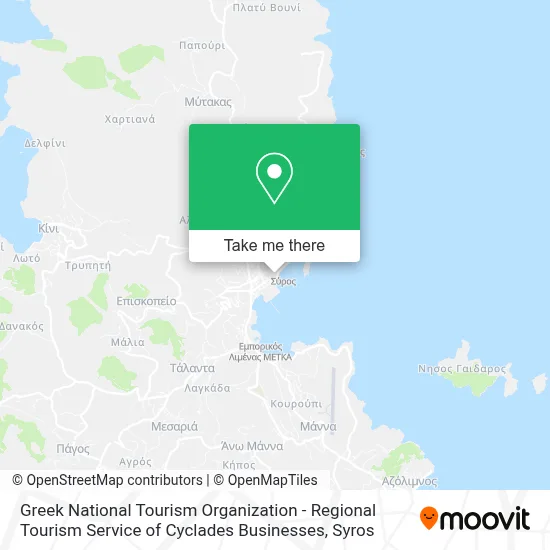 Greek National Tourism Organization - Regional Tourism Service of Cyclades Businesses map