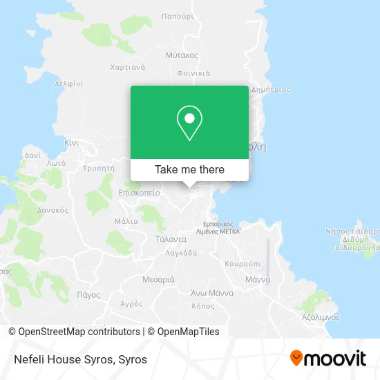 Nefeli House Syros map