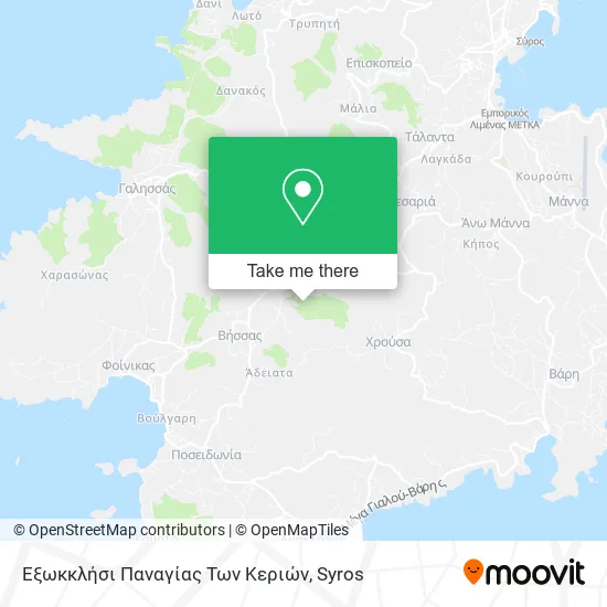 Εξωκκλήσι Παναγίας Των Κεριών map