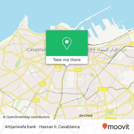 Attijariwafa bank - Hassan II map
