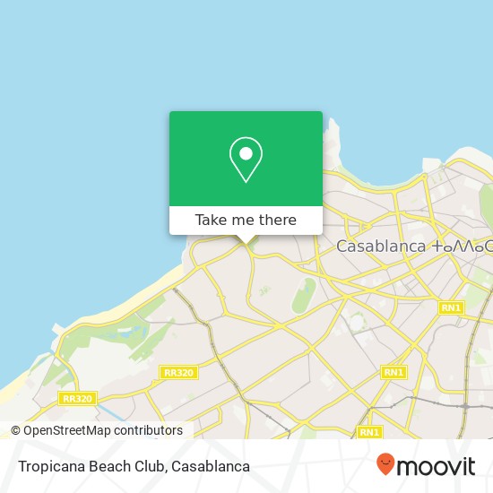Tropicana Beach Club map