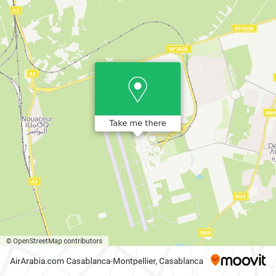 AirArabia.com Casablanca-Montpellier map