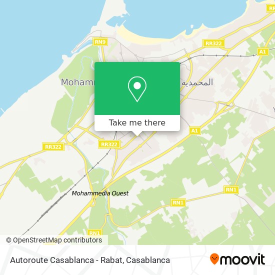 Autoroute Casablanca - Rabat plan