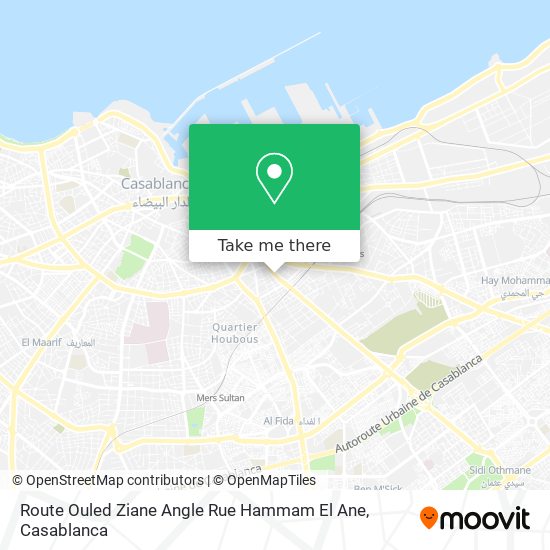 Route Ouled Ziane Angle Rue Hammam El Ane map