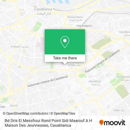 Bd Dris El Messfioui Rond Point Sidi Maarouf A H Maison Des Jeunnesses map