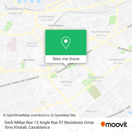 Derb Millan Rue 13 Angle Rue 37 Residence Omar Ibno Khatab map