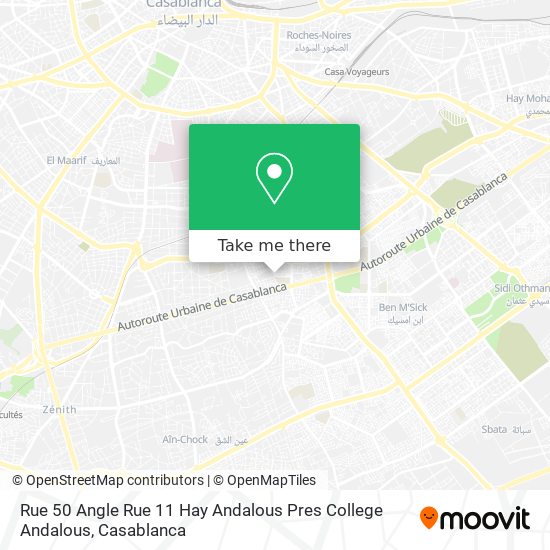 Rue 50 Angle Rue 11 Hay Andalous Pres College Andalous map