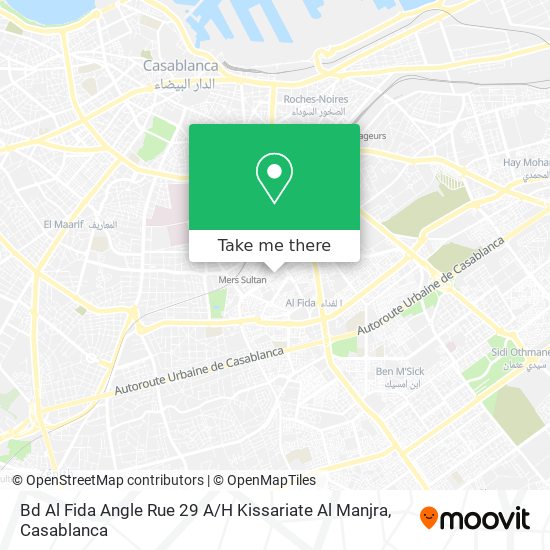 Bd Al Fida Angle Rue 29 A / H Kissariate Al Manjra map
