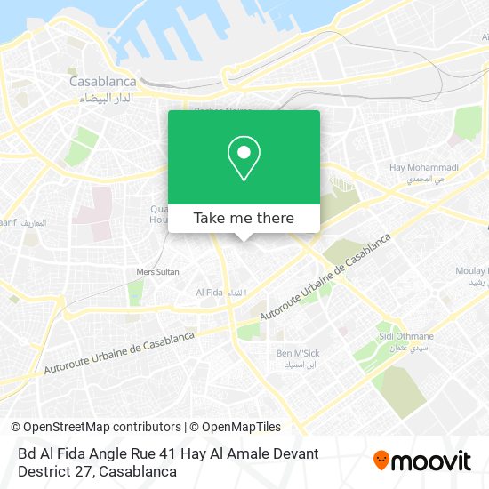 Bd Al Fida Angle Rue 41 Hay Al Amale Devant Destrict 27 map