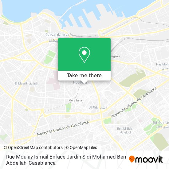 Rue Moulay Ismail Enface Jardin Sidi Mohamed Ben Abdellah plan