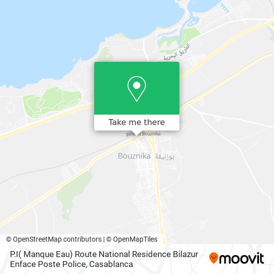 P.I( Manque Eau) Route National Residence Bilazur Enface Poste Police map