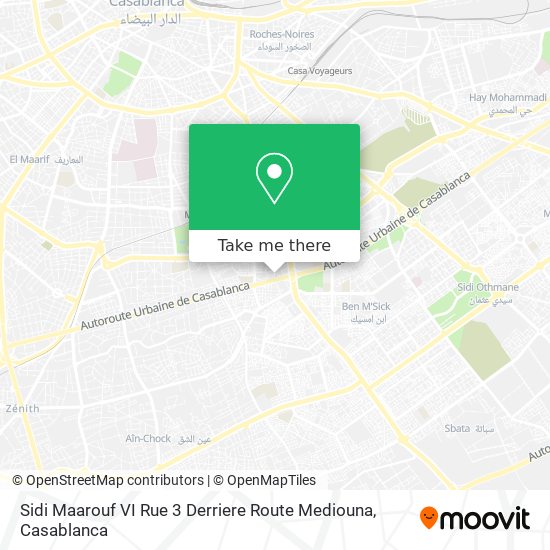 Sidi Maarouf VI Rue 3 Derriere Route Mediouna plan