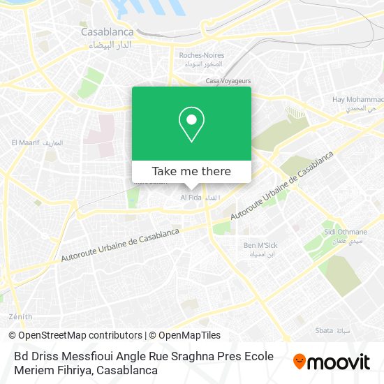 Bd Driss Messfioui Angle Rue Sraghna Pres Ecole Meriem Fihriya map