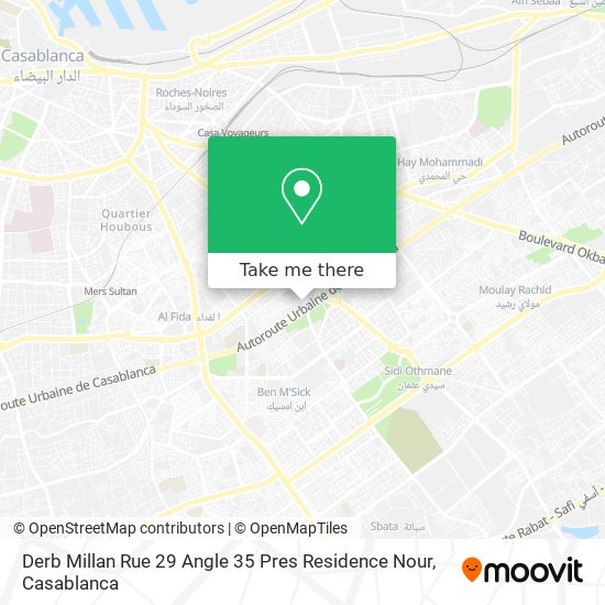 Derb Millan Rue 29 Angle 35 Pres Residence Nour map