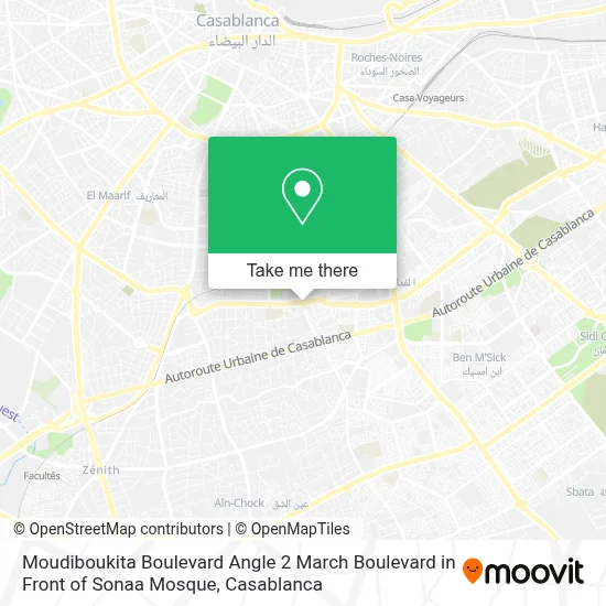 Moudiboukita Boulevard Angle 2 March Boulevard in Front of Sonaa Mosque map