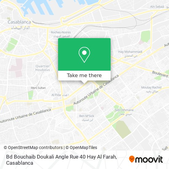Bd Bouchaib Doukali Angle Rue 40 Hay Al Farah map