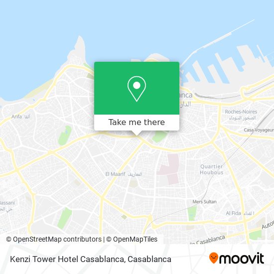 Kenzi Tower Hotel Casablanca map