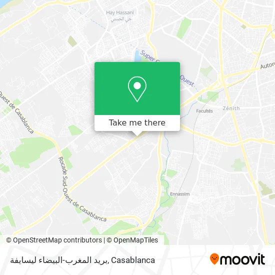 بريد المغرب-البيضاء ليسايفة map