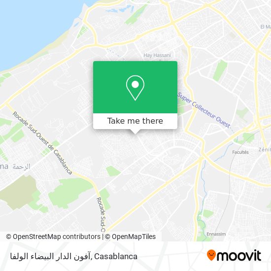 آفون الدار البيضاء الولفا map