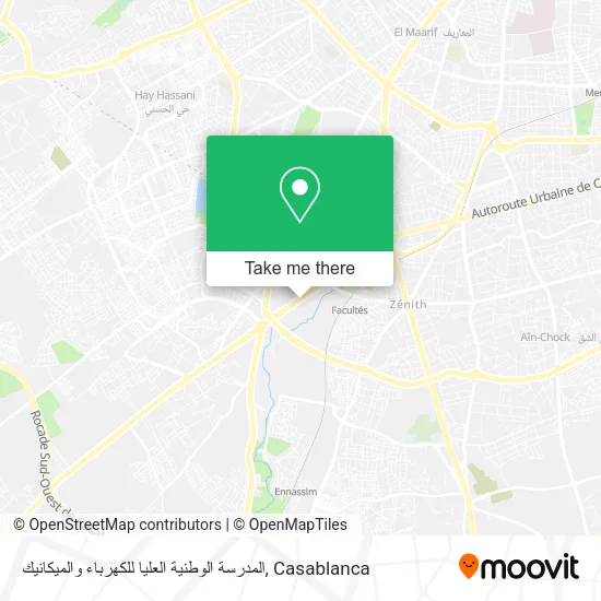 المدرسة الوطنية العليا للكهرباء والميكانيك map
