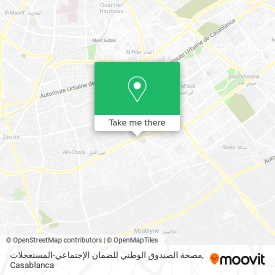 مصحة الصندوق الوطني للضمان الإجتماعي-المستعجلات map