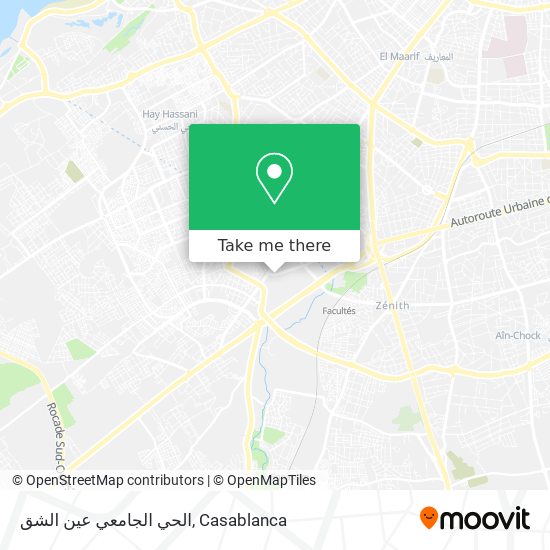 الحي الجامعي عين الشق map