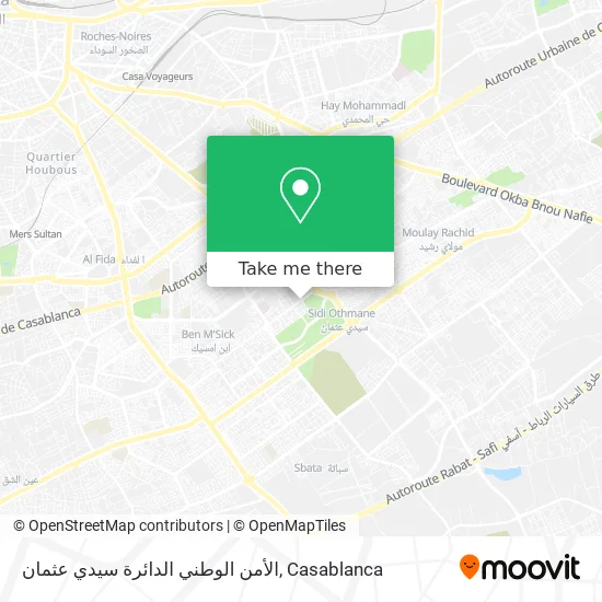 الأمن الوطني الدائرة سيدي عثمان map