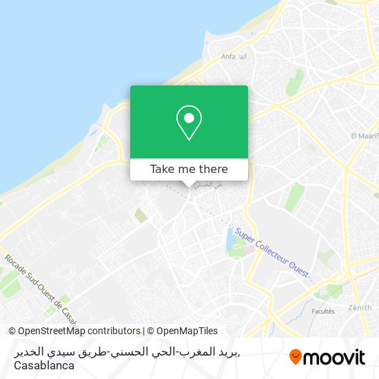 بريد المغرب-الحي الحسني-طريق سيدي الخدير map