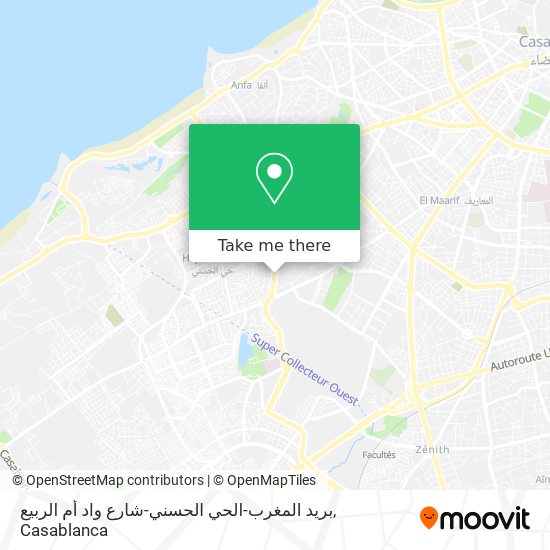بريد المغرب-الحي الحسني-شارع واد أم الربيع map