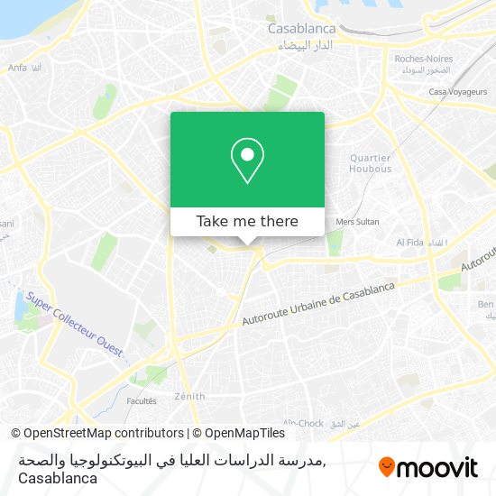 مدرسة الدراسات العليا في البيوتكنولوجيا والصحة map