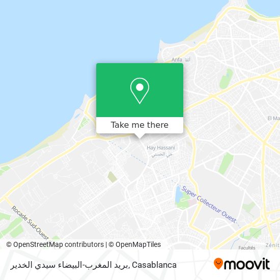 بريد المغرب-البيضاء سيدي الخدير map