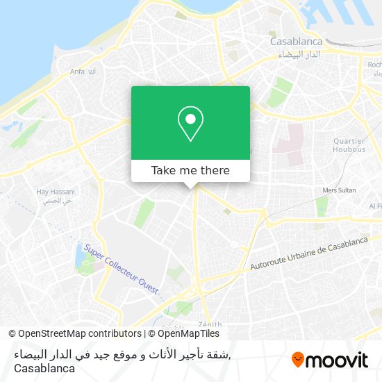 شقة تأجير الأثاث و موقع جيد في الدار البيضاء map