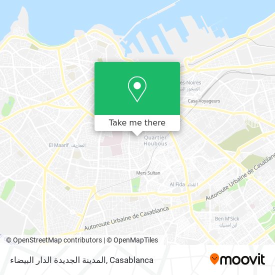 المدينة الجديدة الدار البيضاء map