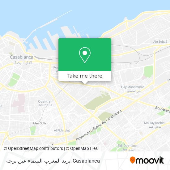 بريد المغرب-البيضاء عين برجة map