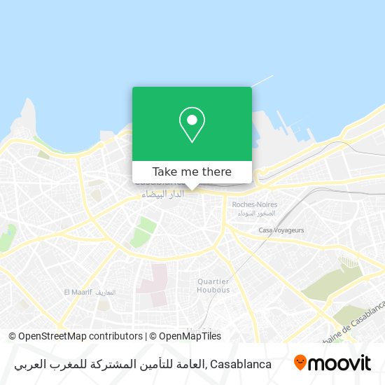 العامة للتأمين المشتركة للمغرب العربي map