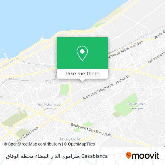 طراموي الدار البيضاء-محطة الوفاق map