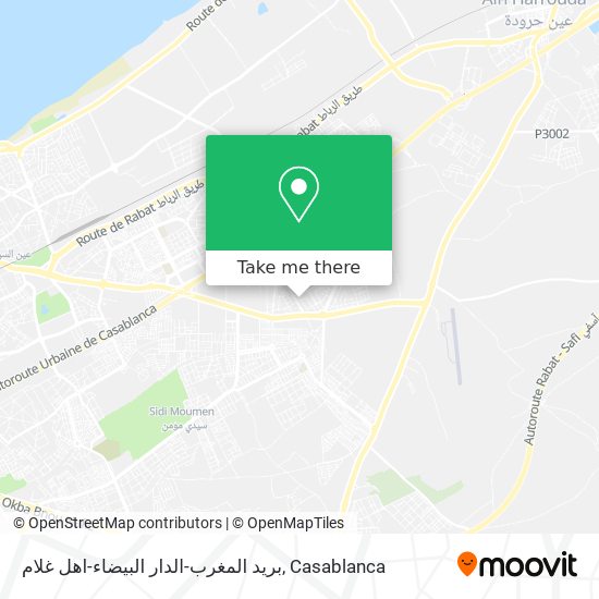 بريد المغرب-الدار البيضاء-اهل غلام map