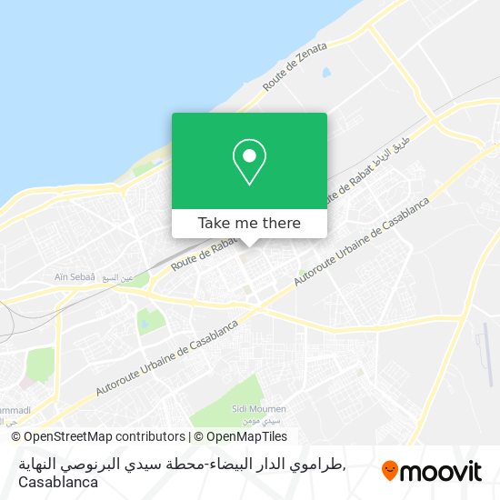طراموي الدار البيضاء-محطة سيدي البرنوصي النهاية plan